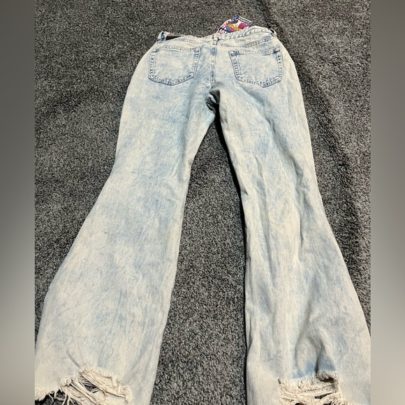 Vintage  Jeans 80s 70s Patchwork Denim Pants Statement Boho Festival Y2K size 11 - Picture 6 of 6